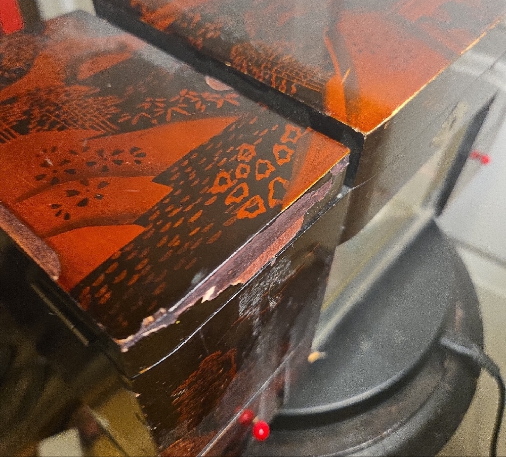 Vintage Japanese Lacquer Asian Spinning Girl Music Box Jewelry Box - Picture 8 of 16